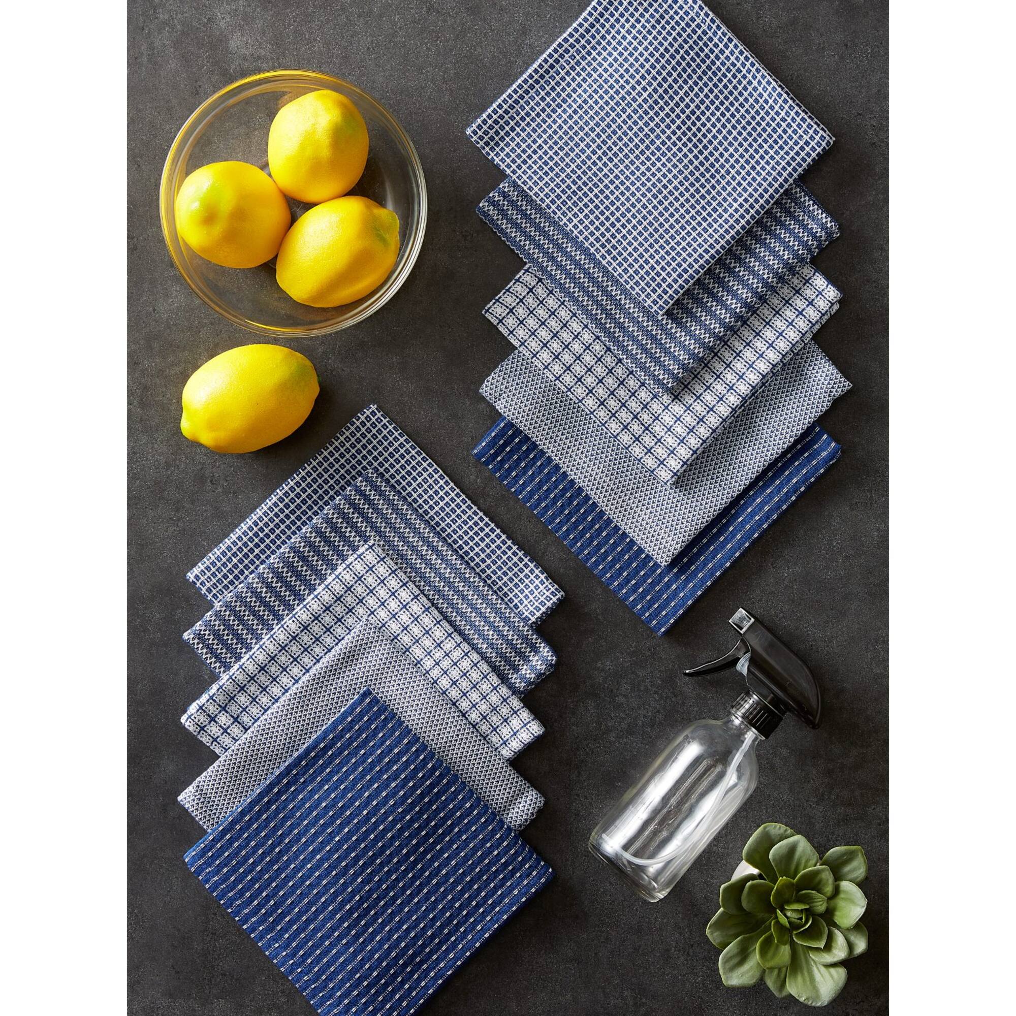 DII® Blue & White Capri Dishcloths, 10ct.